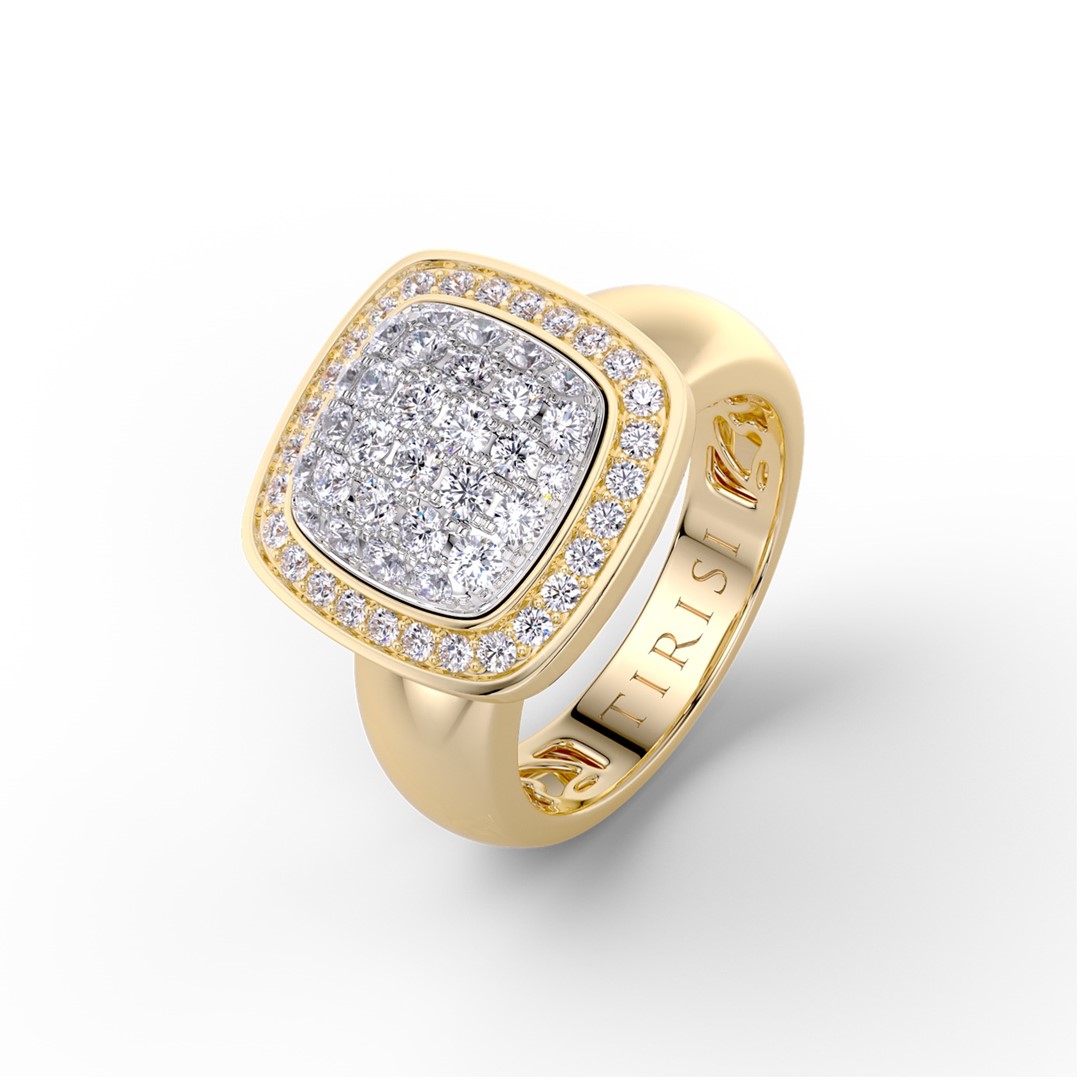 Geelgouden ring met diamanten van Tirisi.