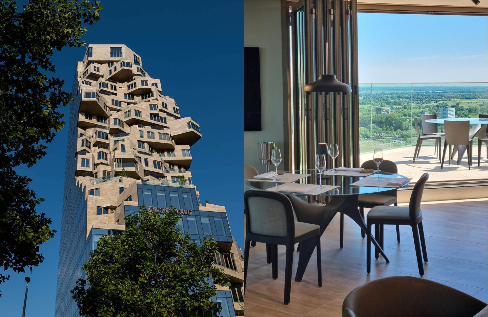 De Valley op de Amsterdamse zuidas en het interieur van GREEN gastrobar.