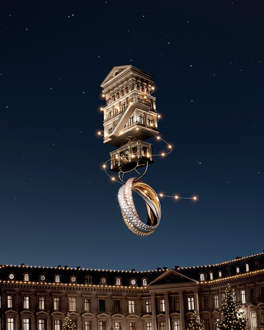 The paved Trinity ring van Cartier. Beeld: Cartier