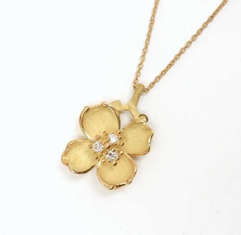 TIFFANY & CO - DOGWOOD FLOWER PENDANT