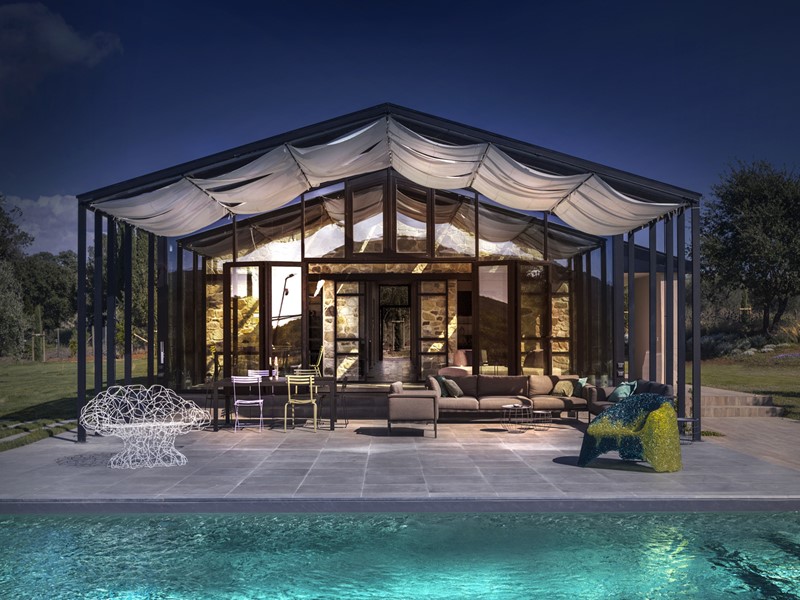 Toscaanse villa bij nacht