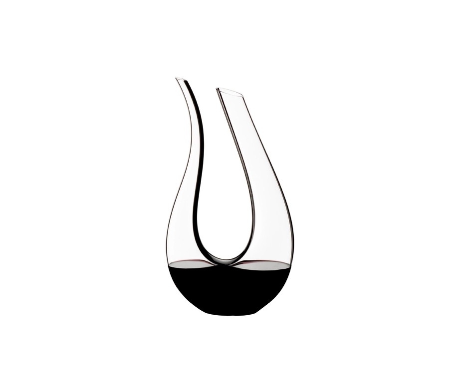 Riedel Black Tie Amadeo decanteerkaraf in mondgeblazen kristal met zwarte streep