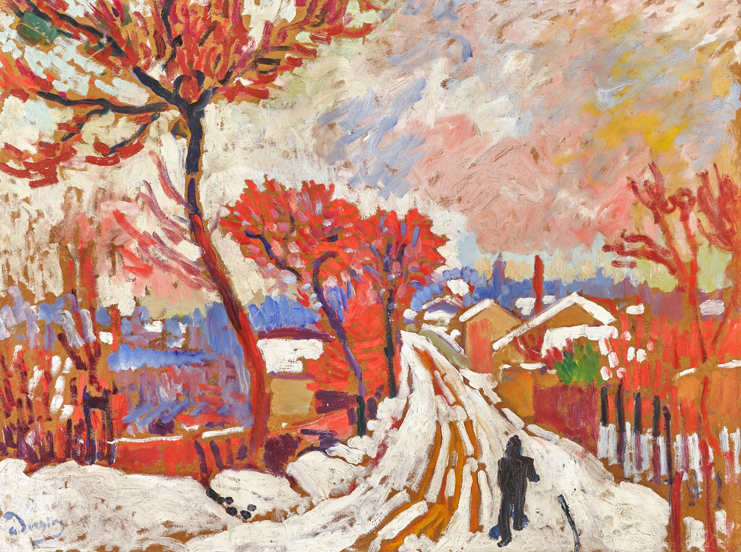 ANDRÉ DERAIN - PAYSAGE DE NEIGE À CHATOU ca. 1904-05