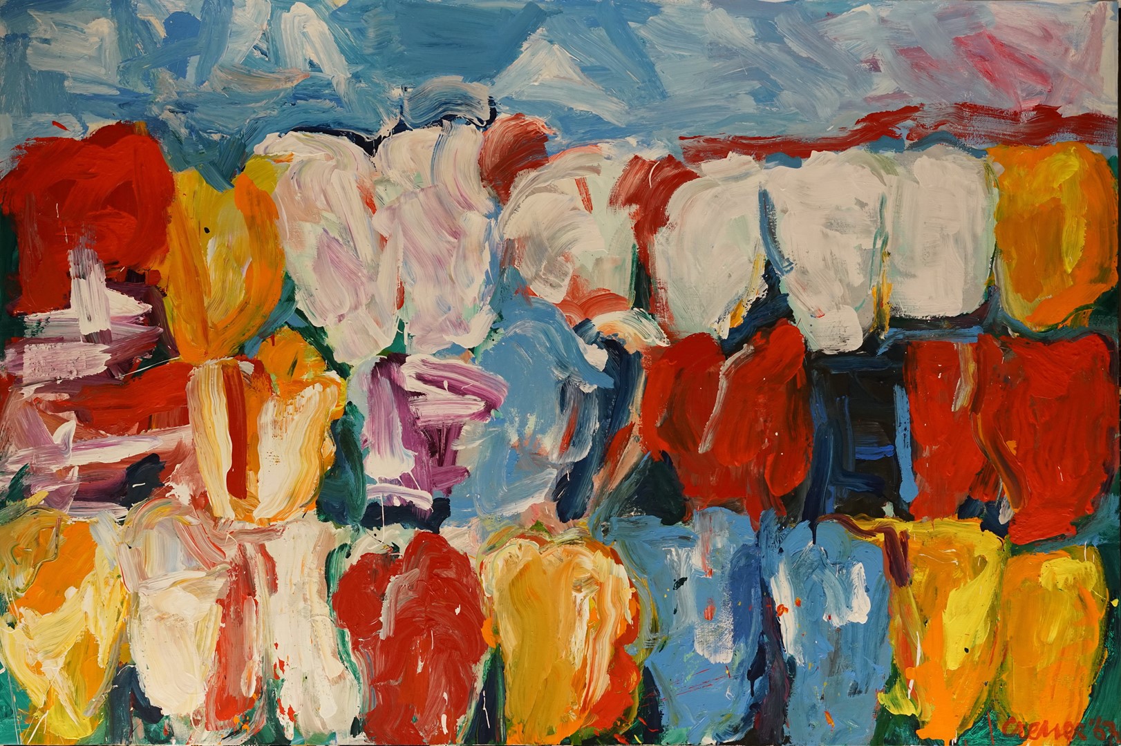 Jan Cremer, Tulips 67-02, 1967, olieverf op doek, De Fundatie Collectie.
