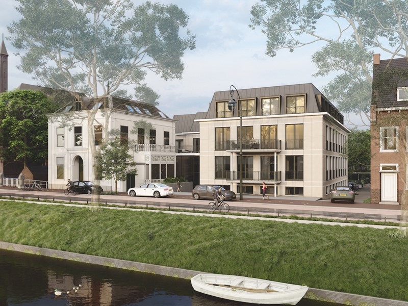 De stijl van dit nieuwbouwcomplex past perfect in de klassieke, sfeervolle omgeving.