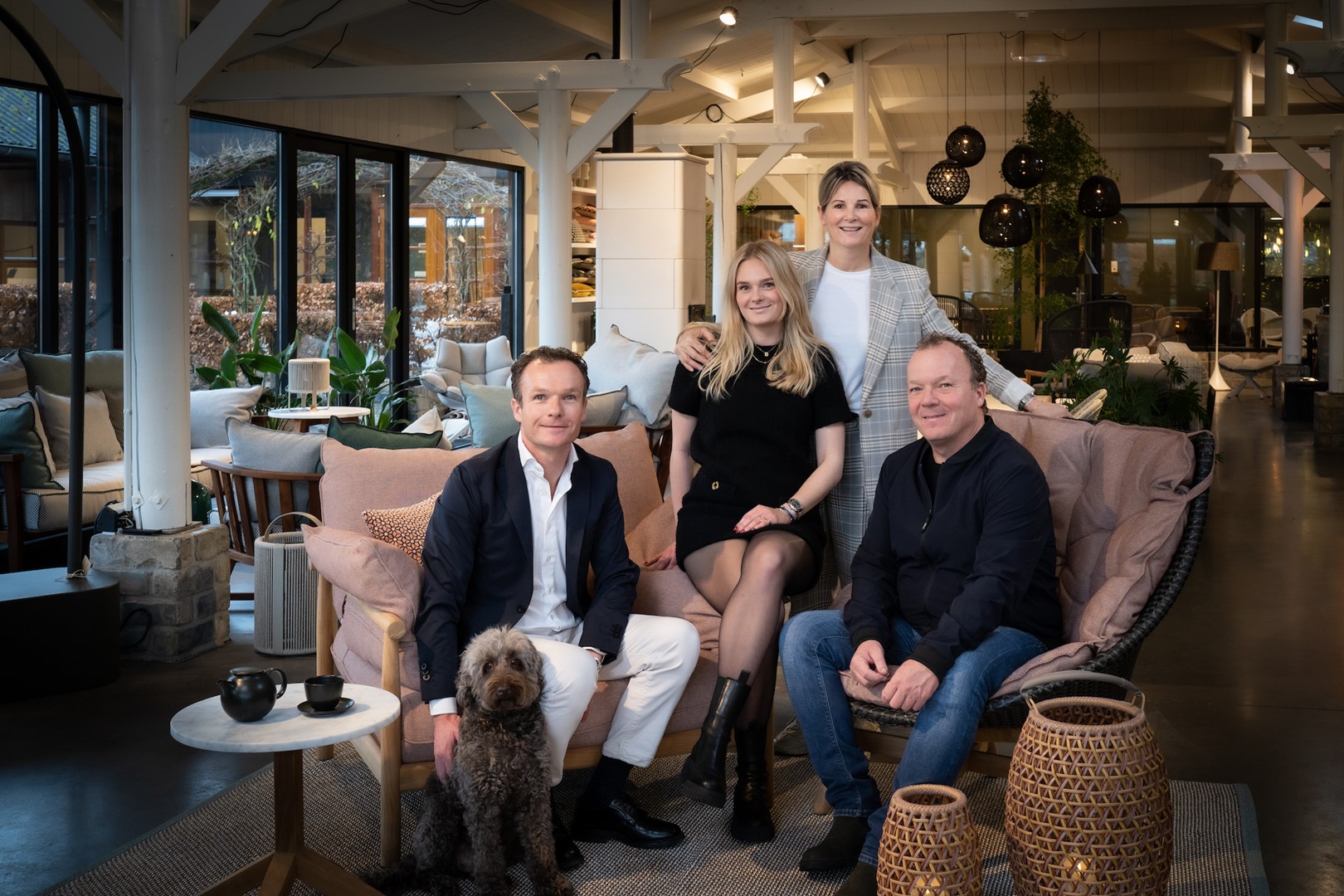 Martijn, Roosmarijn, Mirjam en Jan Willem van Haneghem.