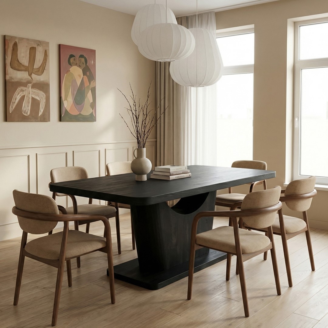 StarFurn eettafel Voco zwart. Fotografie: Gigameubel.