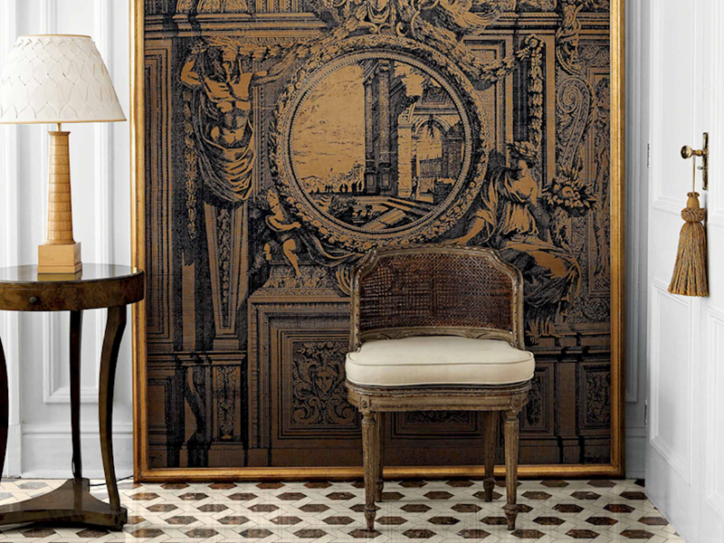 Van Boven interieur met klassieke stoel en vloer