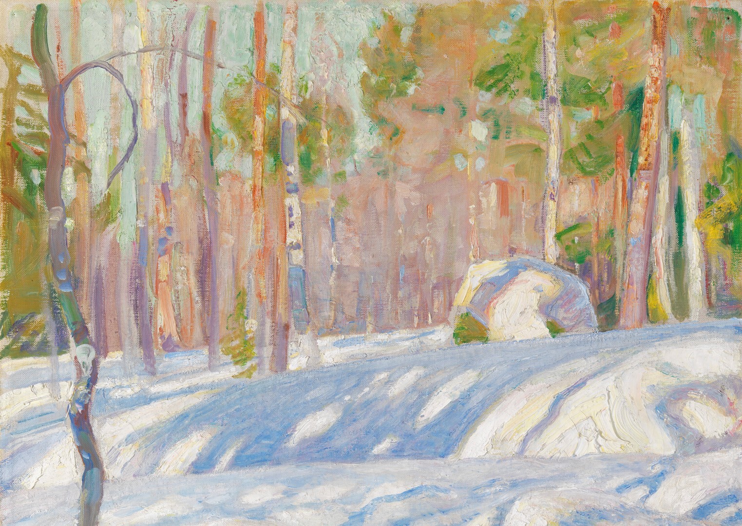 Winterlandschap in zonlicht, Pekka Halonen.