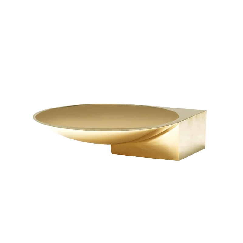Sculpturale Santany Bowl van Ferm Living in messing, Ø14 cm, met glanzende brass afwerking.